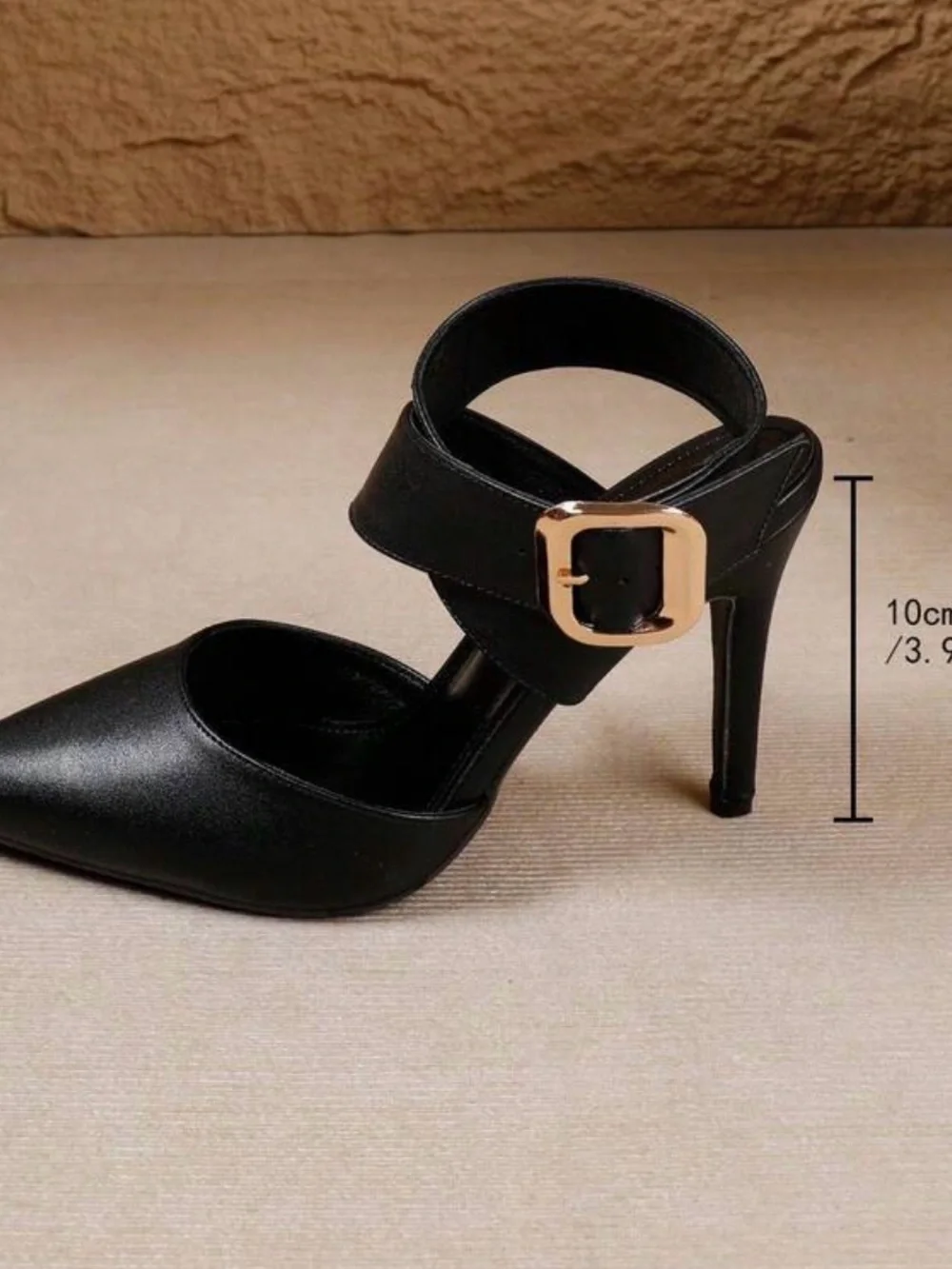NEW Women's Black Pointed Toe Crisscross Ankle Strap Heels